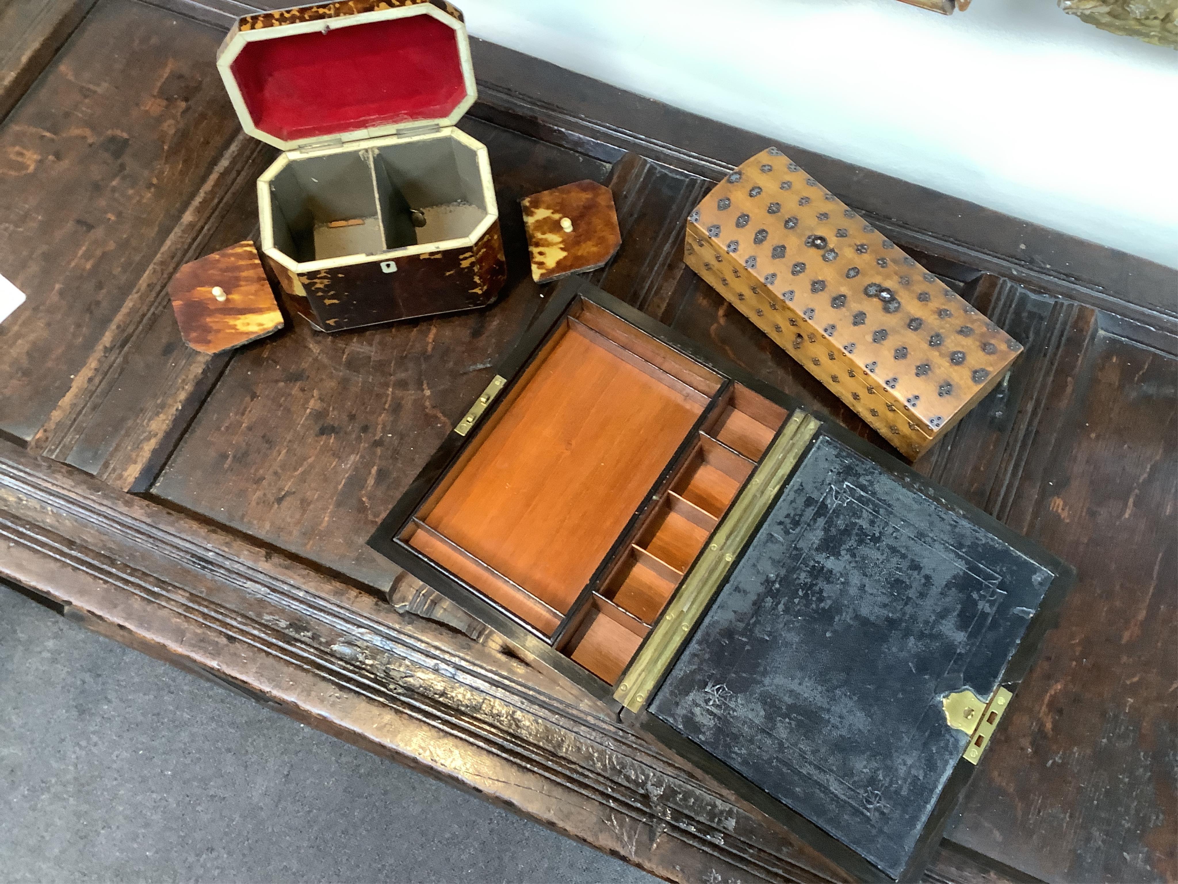 A Regency blond tortoiseshell tea caddy